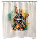 Percussionist's Playful Precipitation Shower Curtain